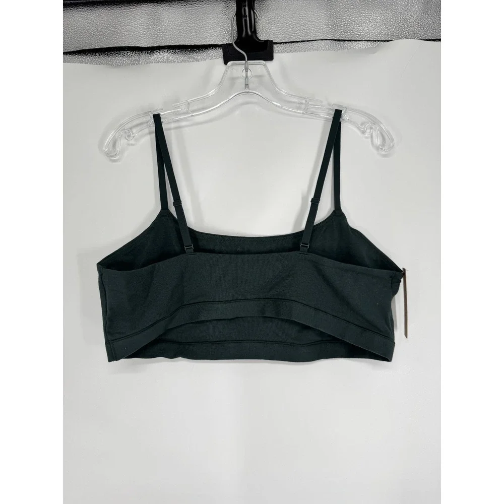 SKIMS Cotton Jersey Scoop Bralette Bra Womens 4XL 4X Soot Black Adjustable Strap